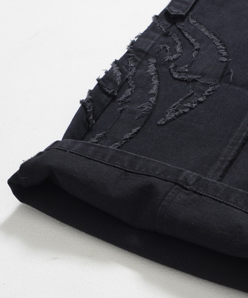 Revo.(レボ)の「【UNDERGROUND】トライバル ロゴ フリンジ デニム カーゴパンツ(デニムパンツ・メンズ・ブラック系その他/ブラック/インディゴブルー・L/M)」の9枚目の写真