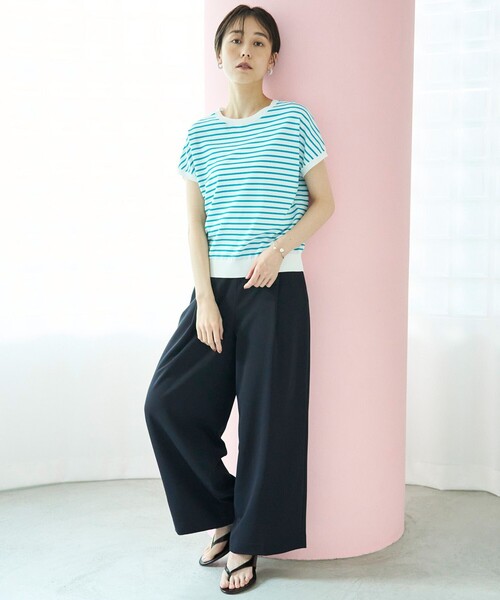 UNFILO(アンフィーロ)の「サマーセットアップ ワイドパンツ(その他パンツ・レディース・ネイビー系/ブラック系/ライトグレー系・X-SMALL/SMALL/MEDIUM/LARGE)」の7枚目の写真