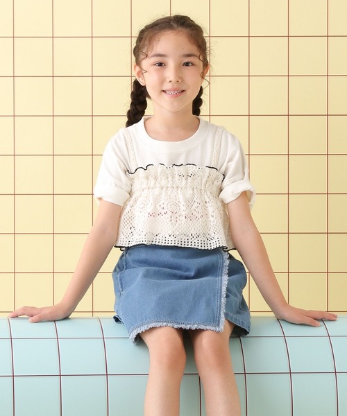 LEPSIM(レプシィム)の「【KIDS】配色ビスチェ 497069(その他トップス・キッズ・ブラック/オフホワイト・120/140)」の1枚目の写真