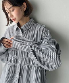 SHIPS any:〈洗濯機可能〉リネン スタンドカラー ポケット シャツ