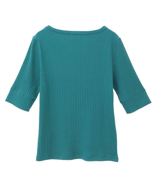 MELROSE claire(メルローズ クレール)の「【ワイドリブ万能5分袖カットプルオーバー】(Tシャツ/カットソー・レディース・ベージュ系その他/グリーン/ライトブラウン/ブラック・FREE)」の6枚目の写真