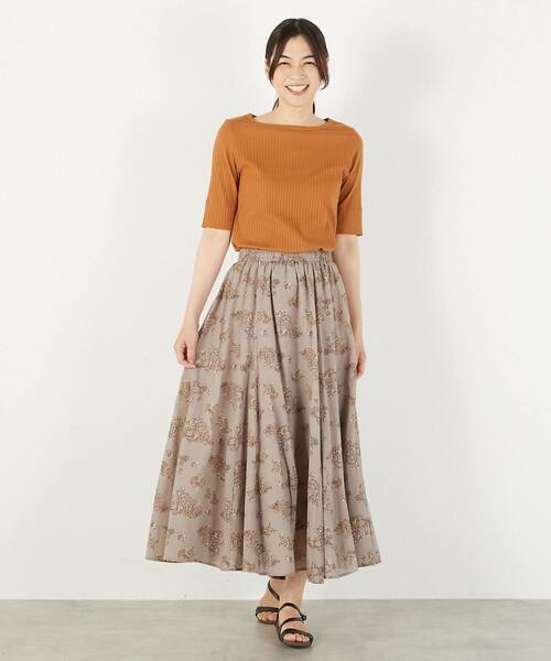MELROSE claire(メルローズ クレール)の「【ワイドリブ万能5分袖カットプルオーバー】(Tシャツ/カットソー・レディース・ベージュ系その他/グリーン/ライトブラウン/ブラック・FREE)」の11枚目の写真