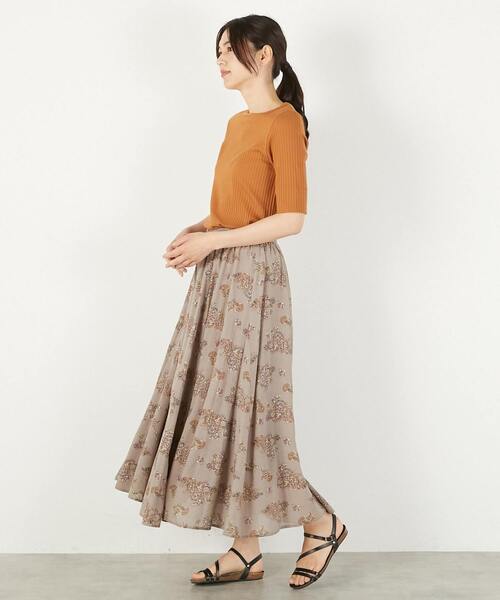 MELROSE claire(メルローズ クレール)の「【ワイドリブ万能5分袖カットプルオーバー】(Tシャツ/カットソー・レディース・ベージュ系その他/グリーン/ライトブラウン/ブラック・FREE)」の12枚目の写真