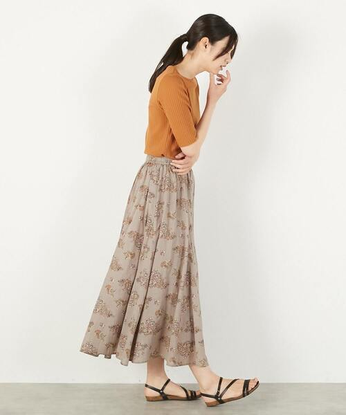 MELROSE claire(メルローズ クレール)の「【ワイドリブ万能5分袖カットプルオーバー】(Tシャツ/カットソー・レディース・ベージュ系その他/グリーン/ライトブラウン/ブラック・FREE)」の16枚目の写真