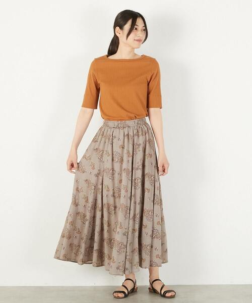MELROSE claire(メルローズ クレール)の「【ワイドリブ万能5分袖カットプルオーバー】(Tシャツ/カットソー・レディース・ベージュ系その他/グリーン/ライトブラウン/ブラック・FREE)」の18枚目の写真
