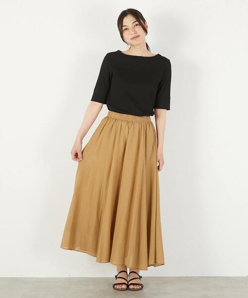 MELROSE claire(メルローズ クレール)の「【ワイドリブ万能5分袖カットプルオーバー】(Tシャツ/カットソー・レディース・ベージュ系その他/グリーン/ライトブラウン/ブラック・FREE)」の20枚目の写真