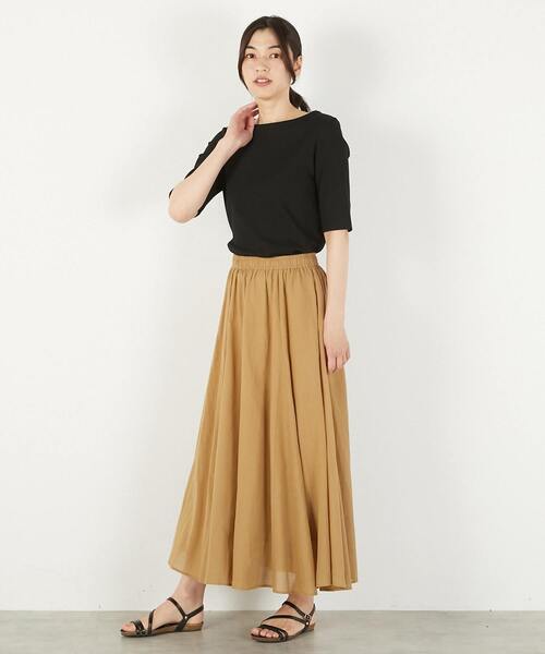 MELROSE claire(メルローズ クレール)の「【ワイドリブ万能5分袖カットプルオーバー】(Tシャツ/カットソー・レディース・ベージュ系その他/グリーン/ライトブラウン/ブラック・FREE)」の21枚目の写真