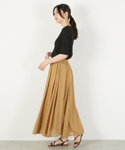 MELROSE claire(メルローズ クレール)の「【ワイドリブ万能5分袖カットプルオーバー】(Tシャツ/カットソー・レディース・ベージュ系その他/グリーン/ライトブラウン/ブラック・FREE)」の22枚目の写真