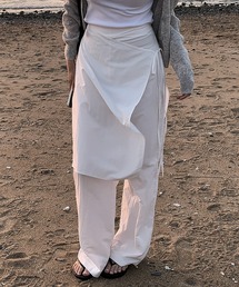 【on:nue】[着用動画あり！/2色展開] ナイロンレイヤードラップパンツ