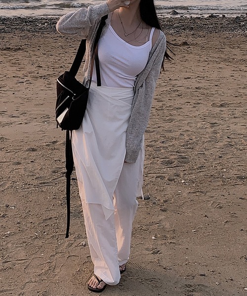 on:nue（オンニュ）の「【on:nue】[着用動画あり！/2色展開] ナイロンレイヤードラップパンツ（その他パンツ・レディース・ホワイト/ブラック・FREE）」の9枚目の写真