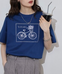 BRODIAEA 自転車刺繍半袖Tシャツ【日本製】