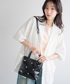 LeSportsac SM SATCHEL W PEARLS ブラック SM SATCHEL W PEARLS/ブラックパール / LeSportsac