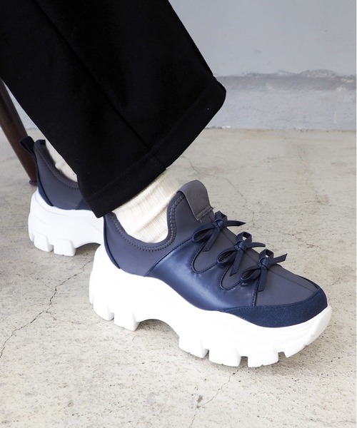 byあしながおじさん(バイアシナガオジサン)の「HANDSFREE|厚底バレエスリッポン 8490117(スニーカー・レディース・ネイビー/ブラック/アイボリー・22.5cm/23cm/23.5cm/24cm/24.5cm)」の3枚目の写真