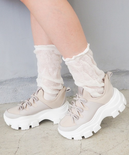 byあしながおじさん(バイアシナガオジサン)の「HANDSFREE|厚底バレエスリッポン 8490117(スニーカー・レディース・ネイビー/ブラック/アイボリー・22.5cm/23cm/23.5cm/24cm/24.5cm)」の2枚目の写真