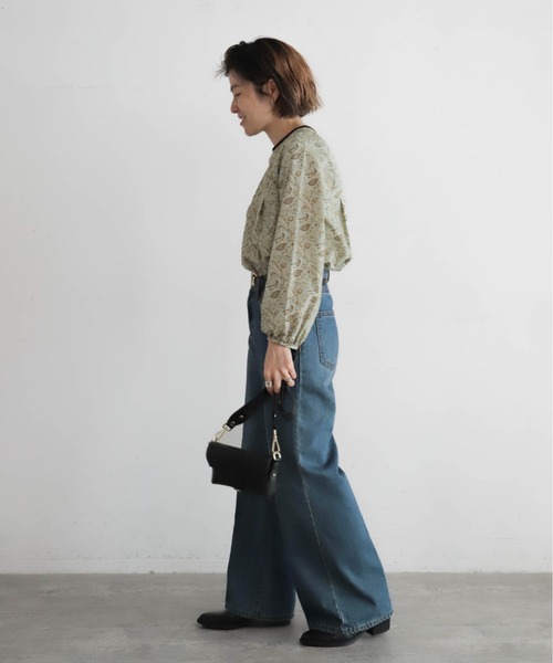 NOMBRE IMPAIR（ノンブルアンペール）の「ペイズリーPT　ベルベットパイピングBL（シャツ/ブラウス・レディース・ホワイト/ブルー・FREE）」の16枚目の写真