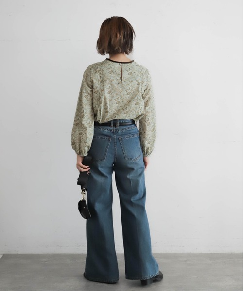 NOMBRE IMPAIR（ノンブルアンペール）の「ペイズリーPT　ベルベットパイピングBL（シャツ/ブラウス・レディース・ホワイト/ブルー・FREE）」の15枚目の写真