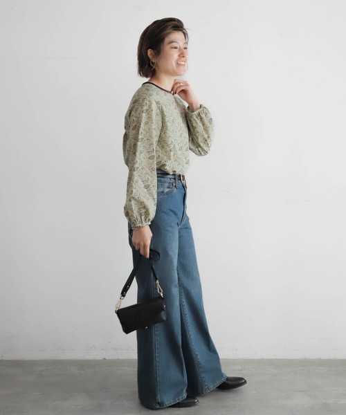 NOMBRE IMPAIR（ノンブルアンペール）の「ペイズリーPT　ベルベットパイピングBL（シャツ/ブラウス・レディース・ホワイト/ブルー・FREE）」の12枚目の写真