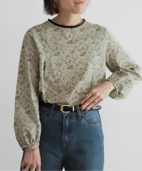 NOMBRE IMPAIR（ノンブルアンペール）の「ペイズリーPT　ベルベットパイピングBL（シャツ/ブラウス・レディース・ホワイト/ブルー・FREE）」の11枚目の写真