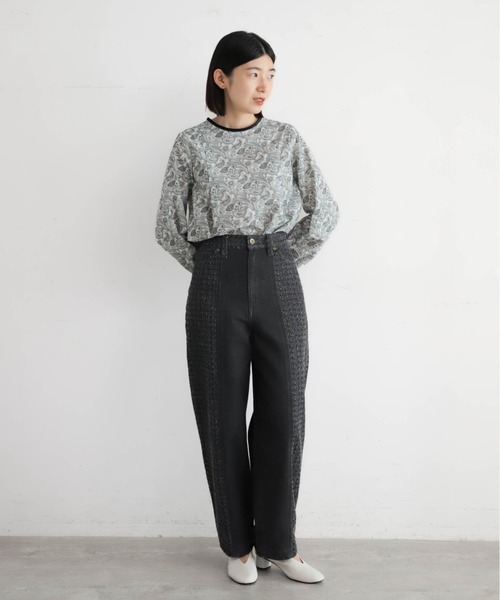 NOMBRE IMPAIR（ノンブルアンペール）の「ペイズリーPT　ベルベットパイピングBL（シャツ/ブラウス・レディース・ホワイト/ブルー・FREE）」の7枚目の写真