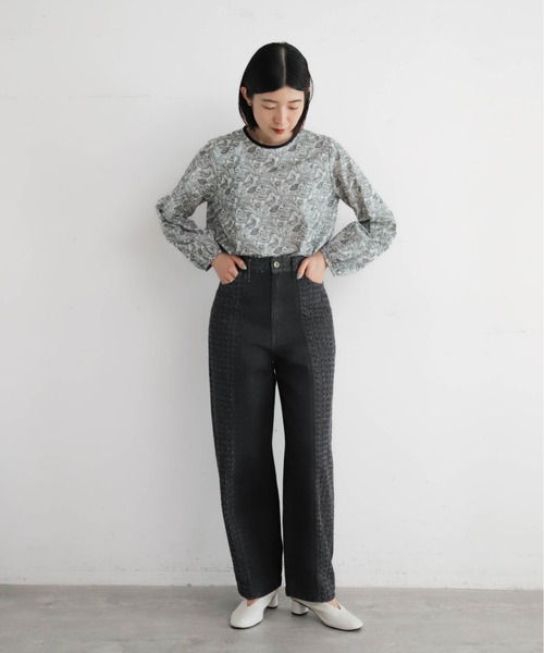 NOMBRE IMPAIR（ノンブルアンペール）の「ペイズリーPT　ベルベットパイピングBL（シャツ/ブラウス・レディース・ホワイト/ブルー・FREE）」の5枚目の写真