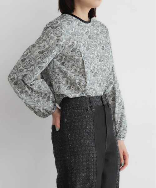 NOMBRE IMPAIR（ノンブルアンペール）の「ペイズリーPT　ベルベットパイピングBL（シャツ/ブラウス・レディース・ホワイト/ブルー・FREE）」の8枚目の写真