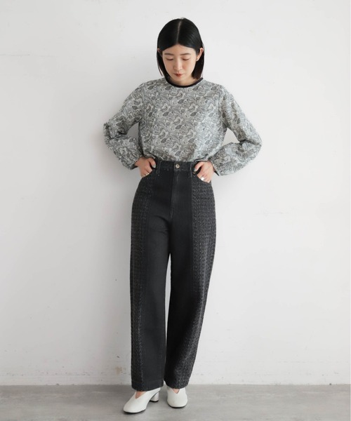 NOMBRE IMPAIR（ノンブルアンペール）の「ペイズリーPT　ベルベットパイピングBL（シャツ/ブラウス・レディース・ホワイト/ブルー・FREE）」の4枚目の写真