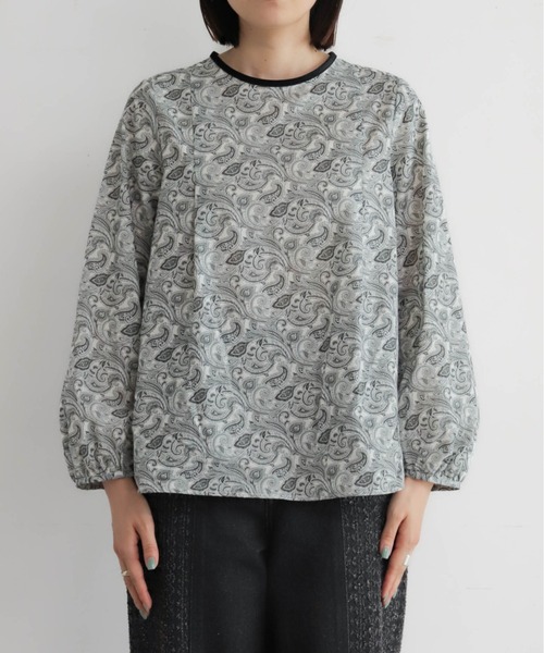 NOMBRE IMPAIR（ノンブルアンペール）の「ペイズリーPT　ベルベットパイピングBL（シャツ/ブラウス・レディース・ホワイト/ブルー・FREE）」の21枚目の写真