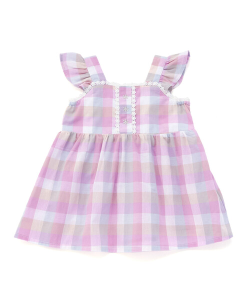 SLAP SLIP（スラップスリップ）の「マドラスチェック肩フリルチュニック(90~130cm)（シャツ/ブラウス・キッズ・ブルー系その他/ピンク系その他・90cm/130cm/100cm/120cm/110cm）」の12枚目の写真