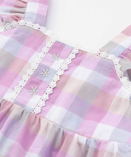 SLAP SLIP（スラップスリップ）の「マドラスチェック肩フリルチュニック(90~130cm)（シャツ/ブラウス・キッズ・ブルー系その他/ピンク系その他・90cm/130cm/100cm/120cm/110cm）」の9枚目の写真
