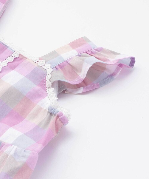 SLAP SLIP（スラップスリップ）の「マドラスチェック肩フリルチュニック(90~130cm)（シャツ/ブラウス・キッズ・ブルー系その他/ピンク系その他・90cm/130cm/100cm/120cm/110cm）」の8枚目の写真