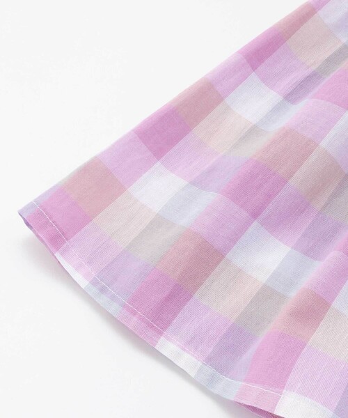 SLAP SLIP（スラップスリップ）の「マドラスチェック肩フリルチュニック(90~130cm)（シャツ/ブラウス・キッズ・ブルー系その他/ピンク系その他・90cm/130cm/100cm/120cm/110cm）」の7枚目の写真