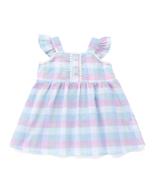 SLAP SLIP（スラップスリップ）の「マドラスチェック肩フリルチュニック(90~130cm)（シャツ/ブラウス・キッズ・ブルー系その他/ピンク系その他・90cm/130cm/100cm/120cm/110cm）」の4枚目の写真