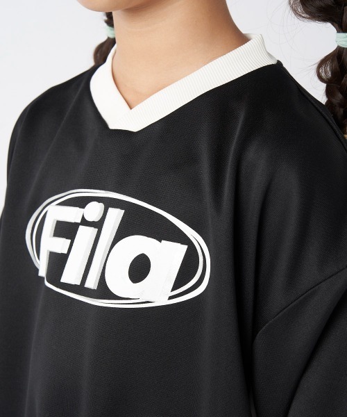 FILA（フィラ）の「ショート丈切替スウェット（スウェット・キッズ・杢グレー/ブラック・150/160/130/140/170）」の11枚目の写真