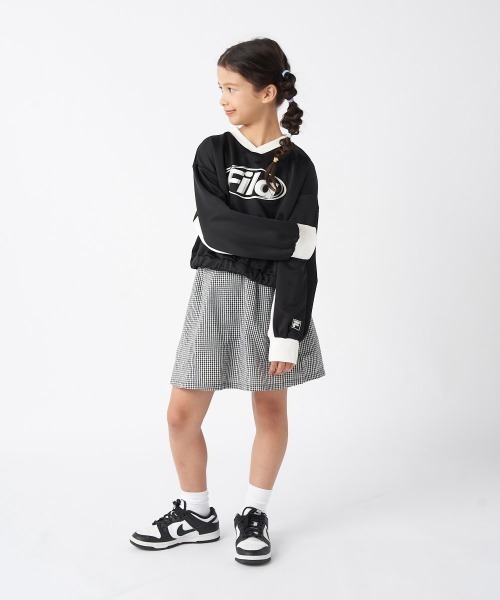 FILA（フィラ）の「ショート丈切替スウェット（スウェット・キッズ・杢グレー/ブラック・150/160/130/140/170）」の7枚目の写真