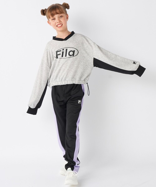 FILA（フィラ）の「ショート丈切替スウェット（スウェット・キッズ・杢グレー/ブラック・150/160/130/140/170）」の14枚目の写真