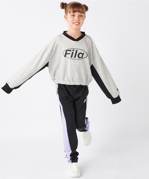 FILA（フィラ）の「ショート丈切替スウェット（スウェット・キッズ・杢グレー/ブラック・150/160/130/140/170）」の15枚目の写真