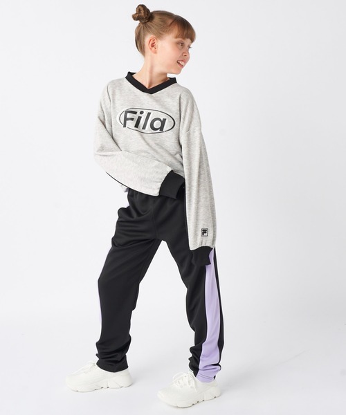 FILA（フィラ）の「ショート丈切替スウェット（スウェット・キッズ・杢グレー/ブラック・150/160/130/140/170）」の17枚目の写真