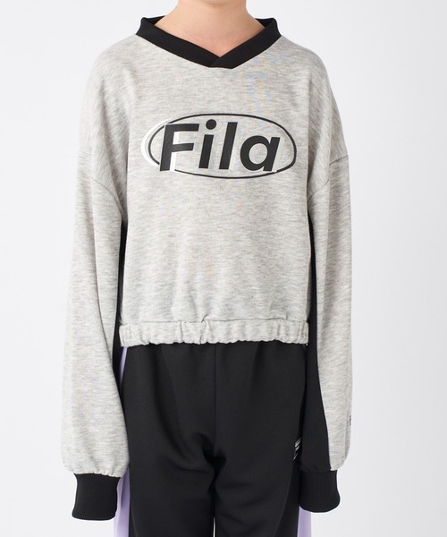 FILA（フィラ）の「ショート丈切替スウェット（スウェット・キッズ・杢グレー/ブラック・150/160/130/140/170）」の18枚目の写真