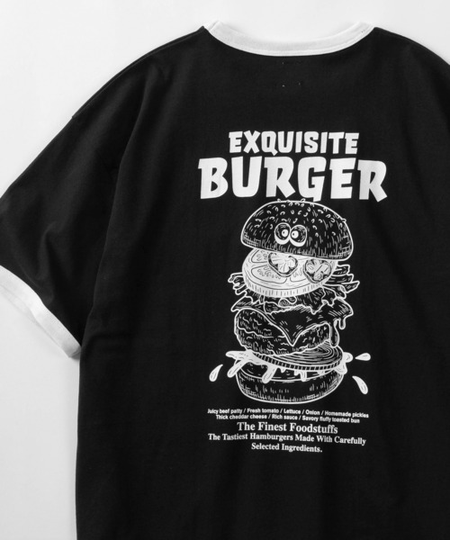 セール】【84】フードキャラクター リンガー 半袖Tシャツ/バック