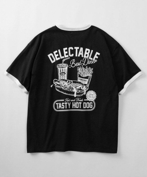 セール】【84】フードキャラクター リンガー 半袖Tシャツ/バック