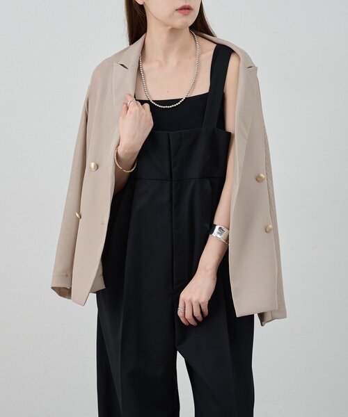 SHENERY（シーナリー）の「ハイウエストサロペット（サロペット/オーバーオール・レディース・ライトグレー/ブラック・36/38）」の3枚目の写真