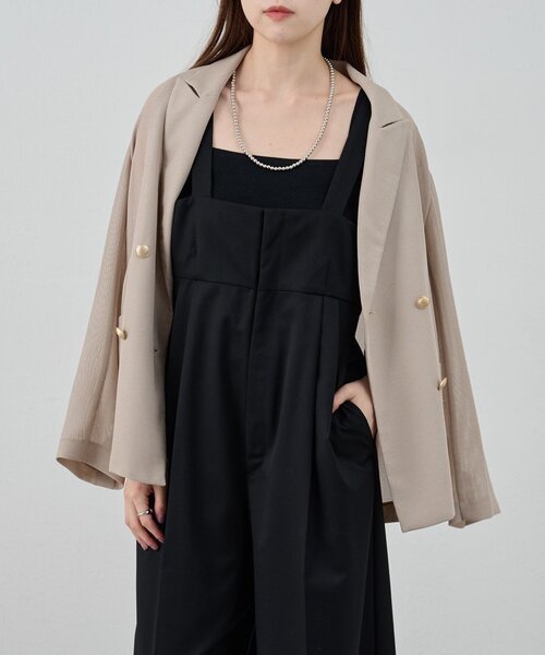 SHENERY（シーナリー）の「ハイウエストサロペット（サロペット/オーバーオール・レディース・ライトグレー/ブラック・36/38）」の4枚目の写真