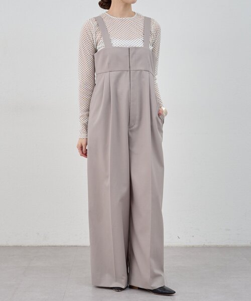 SHENERY（シーナリー）の「ハイウエストサロペット（サロペット/オーバーオール・レディース・ライトグレー/ブラック・36/38）」の5枚目の写真