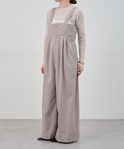 SHENERY（シーナリー）の「ハイウエストサロペット（サロペット/オーバーオール・レディース・ライトグレー/ブラック・36/38）」の6枚目の写真