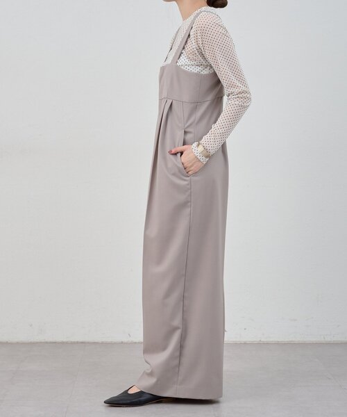 SHENERY（シーナリー）の「ハイウエストサロペット（サロペット/オーバーオール・レディース・ライトグレー/ブラック・36/38）」の7枚目の写真