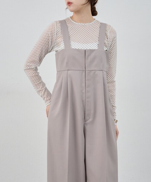 SHENERY（シーナリー）の「ハイウエストサロペット（サロペット/オーバーオール・レディース・ライトグレー/ブラック・36/38）」の9枚目の写真