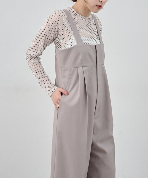 SHENERY（シーナリー）の「ハイウエストサロペット（サロペット/オーバーオール・レディース・ライトグレー/ブラック・36/38）」の10枚目の写真