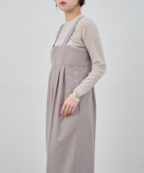 SHENERY（シーナリー）の「ハイウエストサロペット（サロペット/オーバーオール・レディース・ライトグレー/ブラック・36/38）」の11枚目の写真