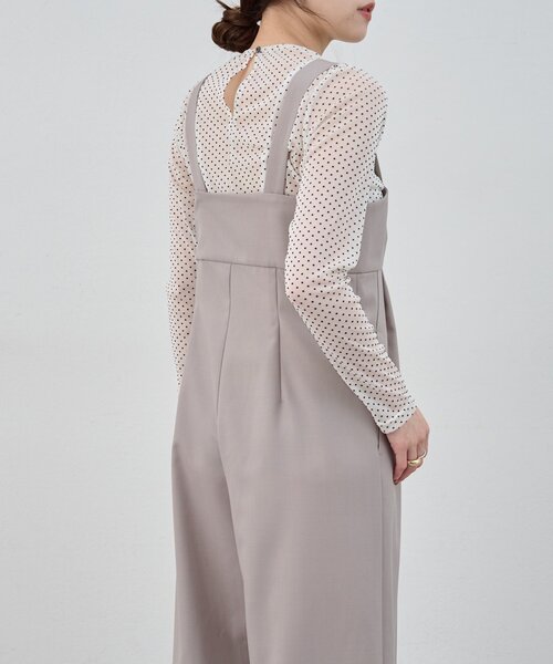 SHENERY（シーナリー）の「ハイウエストサロペット（サロペット/オーバーオール・レディース・ライトグレー/ブラック・36/38）」の12枚目の写真