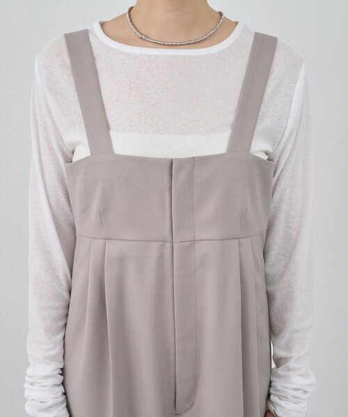 SHENERY（シーナリー）の「ハイウエストサロペット（サロペット/オーバーオール・レディース・ライトグレー/ブラック・36/38）」の16枚目の写真